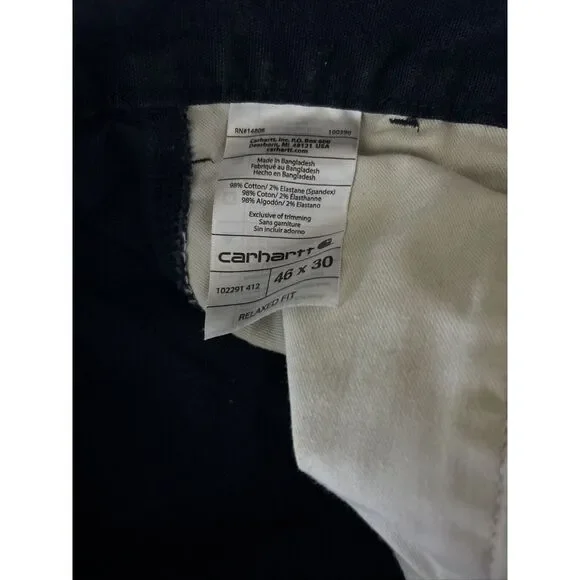 Carhartt Men's 46x30‎ Relaxed Fit Navy Pant *Flaw - Picture 12 of 12